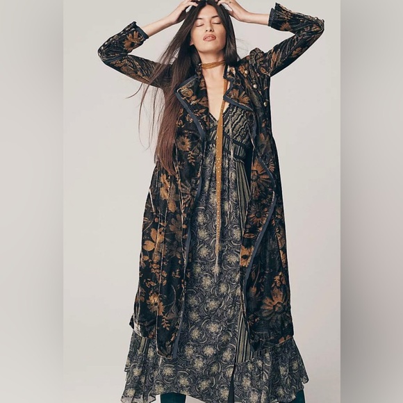 Free People Jackets & Blazers - Free People Hazel Velvet duster kimono Coat